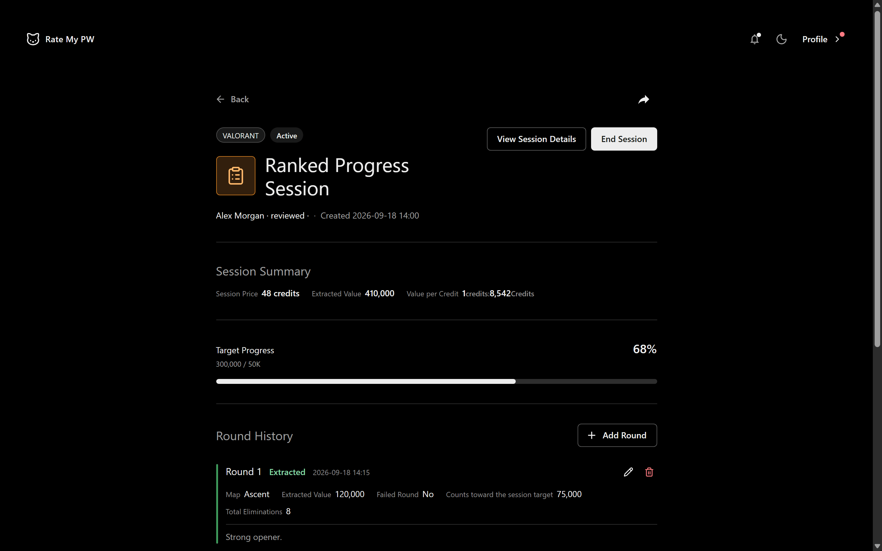 Desktop Order detail preserving the same session model